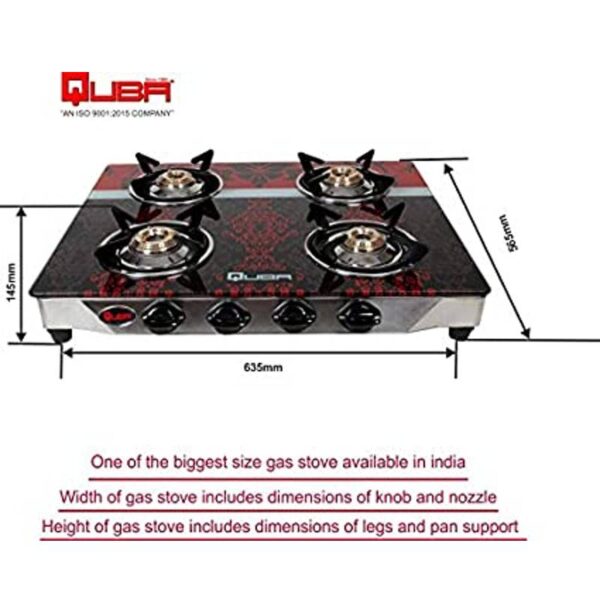 QUBA 4 Burner Stainless Gas Stove